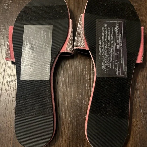 Pink Rhinestone Victoria’s Secret Slippers - Picture 3 of 4